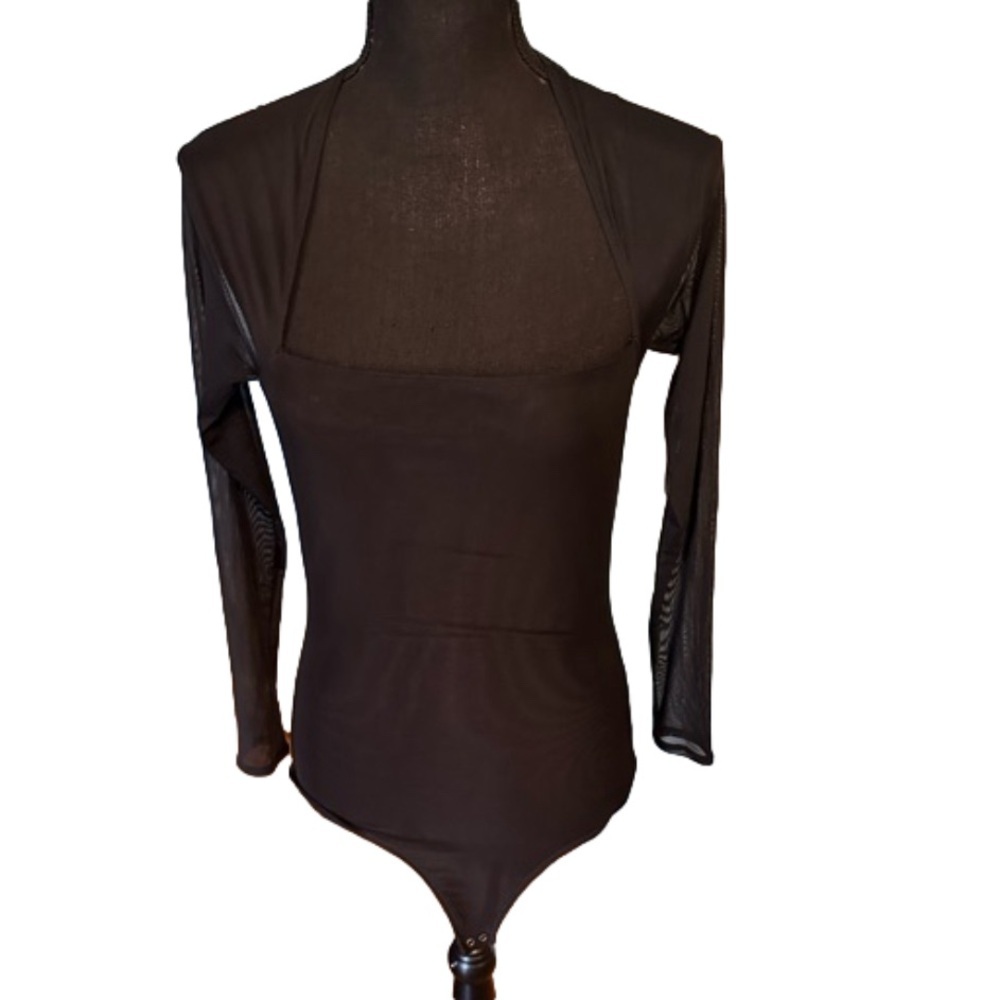 Abercrombie & Fitch Black Long Sleeve Bodysuit